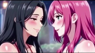 Lesbian milfs destroy each other in steamy hot bath scissor fight