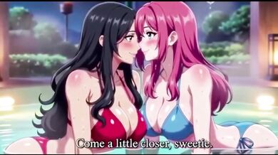 Lesbian milfs destroy each other in steamy hot bath scissor fight