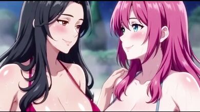 Lesbian milfs destroy each other in steamy hot bath scissor fight