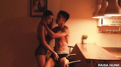 Latina Petite Gets Romantic Pounding by Ripped Muscle Man
