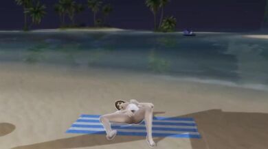 Solo female on beach forced to cum while wicked whims animates her