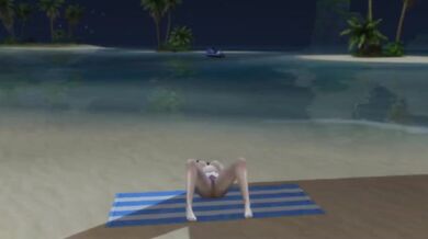 Solo female on beach forced to cum while wicked whims animates her