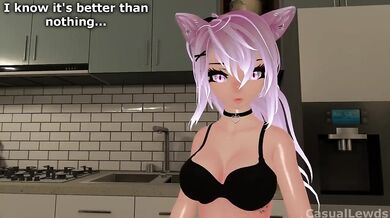 VRChat Catgirl Hentai ERP melts her panties on a Hot August Night