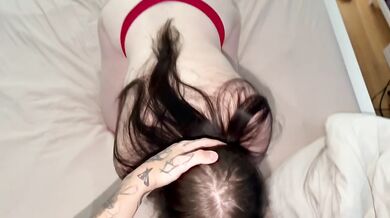 Step sister sloppy deepthroat until my load rips her tattooed ass raw in rough doggystyle
