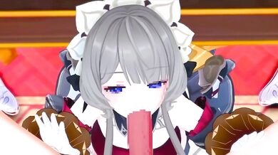 Lumine gets facefucked and creampied by a massive Sandrone Futa