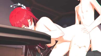 Stepson fucks Himeko raw on the express her tight cunt bursts thick load inside