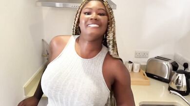 Ebony goddess destroyed creampie in kitchen by BBC