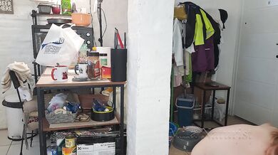 Naturist MILF couple deep cleaning their home naked voyeur hot twat