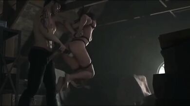 Black horny girl destroys anal creampie hardcore rough sex busty gangbang