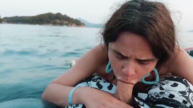 POV Risky Paradise floatie blowjob crushed wet sloppy