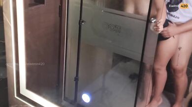 stepsister shower sex with wet dress on while I fuck her tight little ass