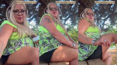 Horny Brazizan BBW Milf Chain Smokes Outside Naked Raw