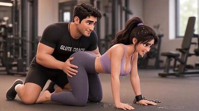 Big titted latina coach destroys gym rat in shower fuck session