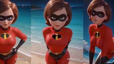 Elastigirl Hot Beach Dance Gets Stretched To The Max