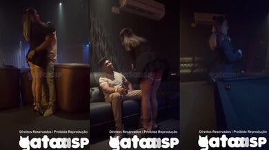 Slutty married wife gets pounded in the club's cabin by huge cock while meek cuckold films her blowjob