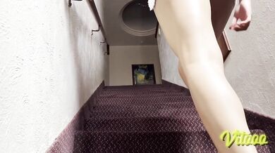 Latina seduces with miniskirt and high heels real couple HD