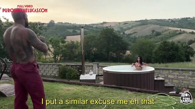 Brunette big tits soaked in hot tub cum face fuck destroyed