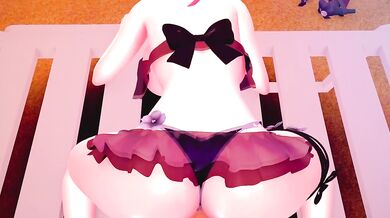 Remielle destroyed in public hardcore hentai fucking at the resort