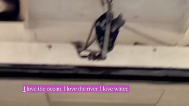 The siren strips on the ferry exposing everything in slow motion