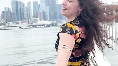 The siren strips on the ferry exposing everything in slow motion