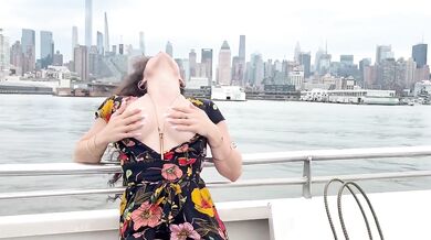 The siren strips on the ferry exposing everything in slow motion