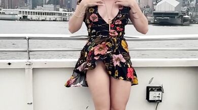 The siren strips on the ferry exposing everything in slow motion