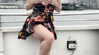 The siren strips on the ferry exposing everything in slow motion