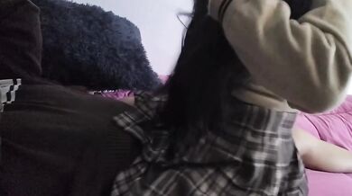 Big-booty neighbor colegiala gushing on real cumshot