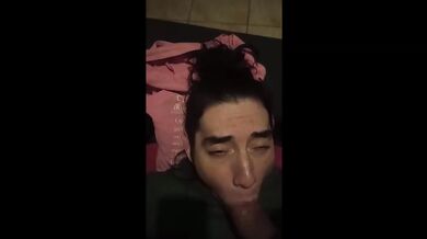 Latina gets drenched pouring piss all over the couch while deepthroating
