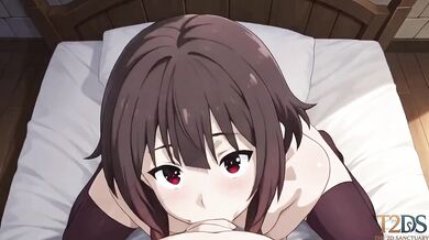 Megumin was so cold she needed to warm up with you in bed