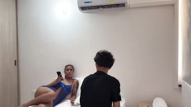 Stepbro crushes little stepsis while she’s on call with her BF
