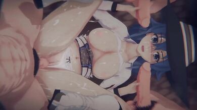 Mushoku Tensei Roxy gagged by giant cock stepped on and creampied raw by her tutor