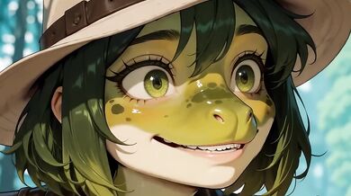Croc guts frog girl’s tight ass in swampy furry fever