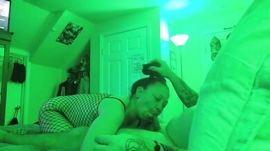 MILF smokes spliff while getting deep throat and whipped cream