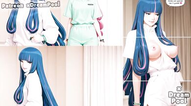 Eida the nurse gets her throat wrecked in rough hentai blowjob