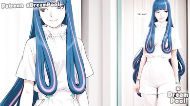 Eida the nurse gets her throat wrecked in rough hentai blowjob