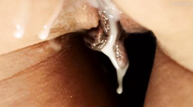 Slow sensual close-ups of my glistening hairy pussy getting destroyed