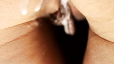 Slow sensual close-ups of my glistening hairy pussy getting destroyed