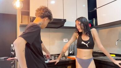 Step sister first time begging for my thick cock in her tight virgin cunt