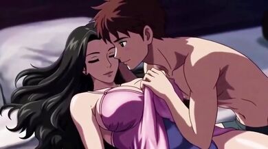 Stepson seduces hot stepmom while father sleeps next to them cum gushing