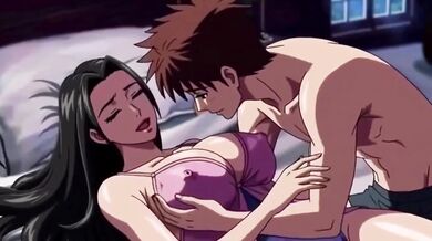 Stepson seduces hot stepmom while father sleeps next to them cum gushing