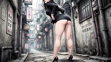 Office lady with no panties flashed her dripping pussy in public