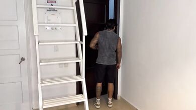 My landlord fucks me raw before my boyfriend comes home
