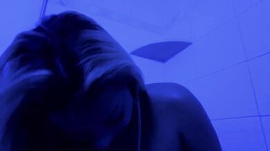 Grinding and riding the big dildo in the shower huge tits gushing solo