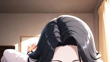 Cute chinese girl deepthroats and takes cum in mouth ai generated