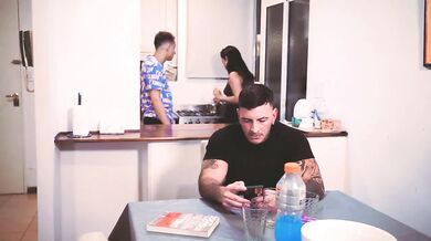 Cuckold husband watches as hungry Latina wrecks his wife