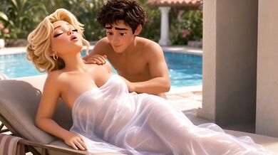 My hot stepmom shares bed and massages me till I’m ruined cartoon