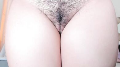 Hairy bush drips as horny Latina BBW gets choked on big tits
