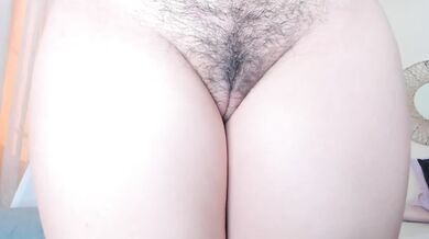 Hairy bush drips as horny Latina BBW gets choked on big tits