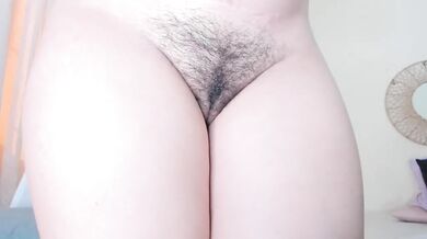 Hairy bush drips as horny Latina BBW gets choked on big tits